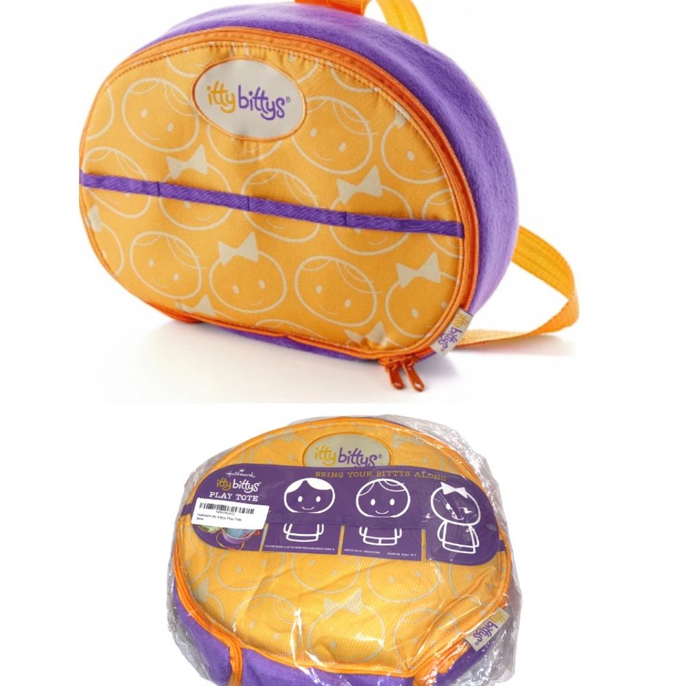 Hallmark Kids Itty Bitty Bittys Play Tote Backpack Purple Yellow